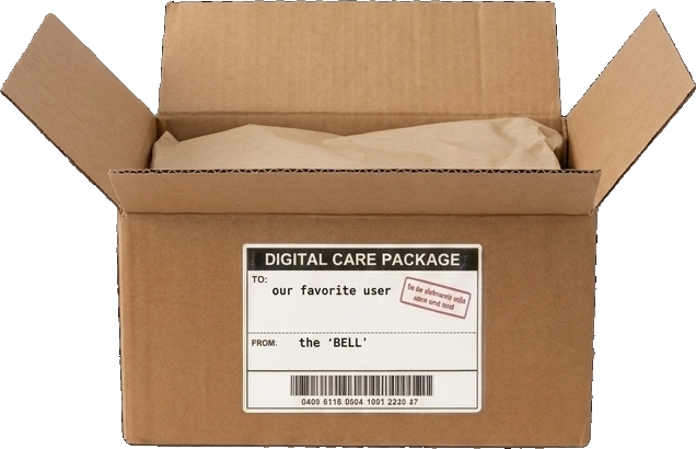 The opened Digital Care Package box